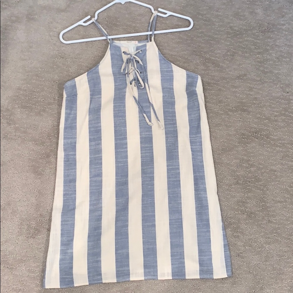 Blue and White/Cream Striped dress, size M